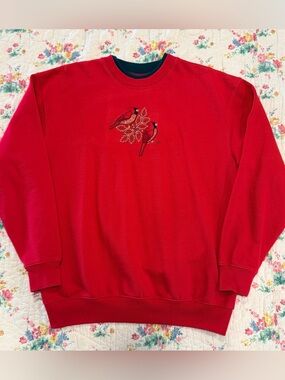 90s M & C Sportswear Embroidered Christmas Sweatshirt - large